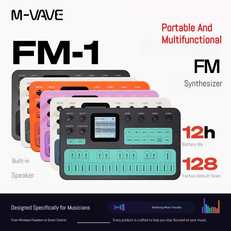 Speakers - M-VAVE – przenośny, kieszonkowy syntezator FM1,