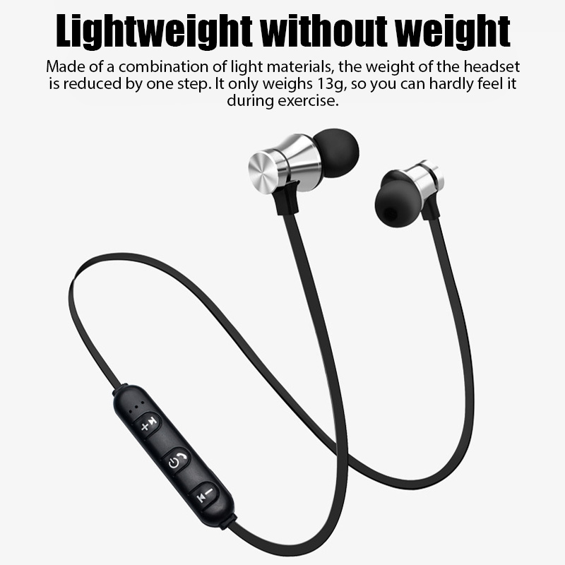Magnetic Neckband Sports Earphones - Słuchawki bezprzewodowe XT11 Bluetooth 4.2, sportowe,