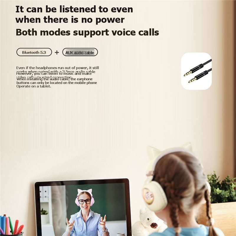 Składane bezprzewodowe słuchaw – Cat Ear Bluetooth Headset Led recenzja i cena