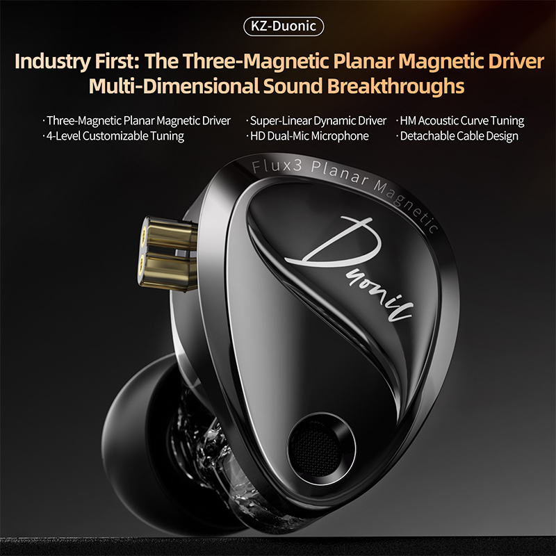 KZ Duonic – przewodowe słuchaw – Planar Magnetic Iem Earphones recenzja i cena